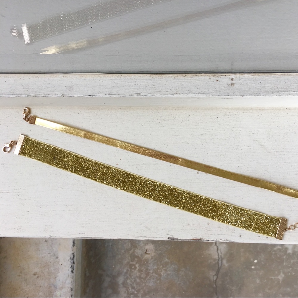 🎉FLASH SALE🎉 Two gold chokers and rock necklace